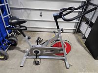 Right side view of spin bike showing overall structure