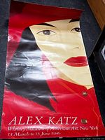 Full view of rolled, creased Alex Katz Whitney exhibition poster