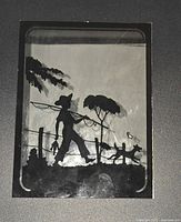 Front view showing entire silhouette scene on mirror