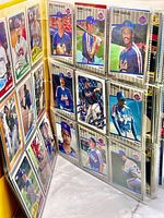 Binder open showing 1988 Fleer Mets cards and other assorted cards
