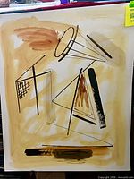 Front view of entire abstract painting on canvas