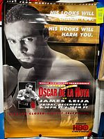 Full view of boxing poster showing overall design and wear