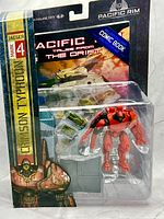 Front of packaged figure set showing Crimson Typhoon, accessories and comic