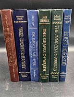 Spines of all six Reader's Digest World's Best Reading volumes