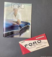 Front view of both 1969 Ford brochure and owner's manual