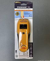 Front view of sealed Zircon StudSensor HD55 stud finder in retail packaging