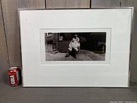 Full framed photograph with mat and thin metal frame, Coke can for scale