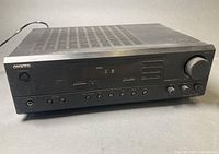 Front view of Onkyo TX-8011 receiver showing controls and display