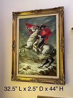 Full view of framed painting showing subject and frame