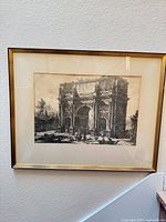 Full view of framed print on wall