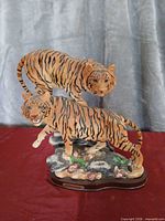 Front view of resin tiger sculpture