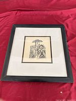 Front view showing artwork, mat, frame and glass