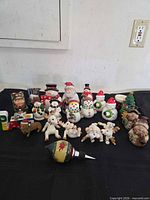 Group shot showing all Christmas ceramic items on table