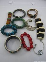 All ten bracelets laid out