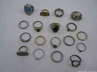 All 18 rings laid out for full view