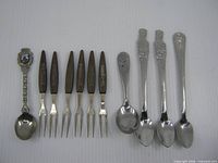 Full set of utensil pieces laid out