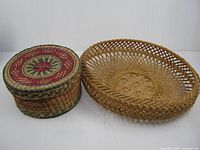 Both baskets side by side showing form, weave and colour