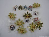 All fifteen pins laid out for overview