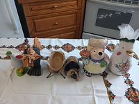 All six items lined on table