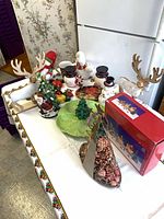Tabletop showing full assortment of holiday items