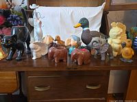 Wide shot of all figurines on desk