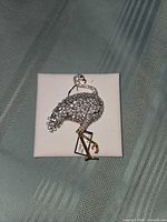 Front view of rhinestone animal brooch on display card