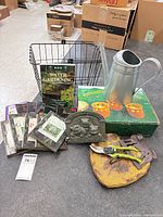 Overview of all garden items on countertop