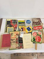 All items laid out on table showing covers