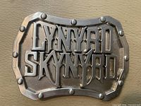 Front view showing raised Lynyrd Skynyrd logo and border detail