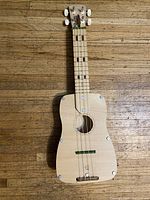 Front view of wooden soprano ukulele