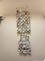 Both wall-mounted racks with many spools displayed