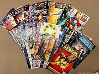 Spread of all 25 comics fanned out