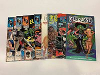 Group of Marvel/Epic ElfQuest and Apple Comics Siege at Blue Mountain issues fanned out