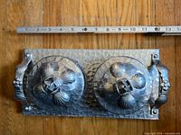 Tray with both aluminum lids in place, ruler shows overall length