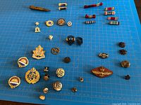 All items laid out on grid mat