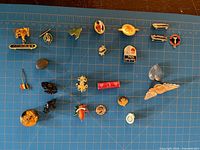 All pins laid out on cutting mat, landscape view