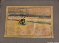 Full view of framed pastel painting