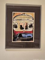 Full view of framed watercolour painting