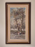 Full view of framed Caroline C. Burnett oil painting