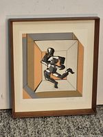 Full view of framed 3D collage artwork