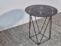 Full view of round black side table
