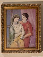 Frontal view of framed reproduction painting