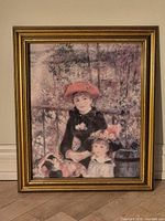 Full view of framed Renoir Two Sisters print