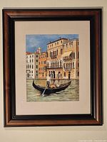 Full view of framed watercolor