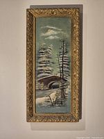 Full view of framed oil painting