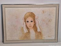 Full view of framed portrait signed Blythe