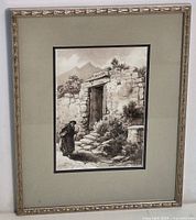 full view of framed watercolor painting