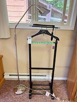 Valet stand and floor lamp full view