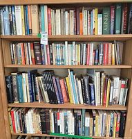 Full bookcase showing quantity and variety of books