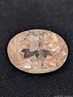Front view of faceted oval morganite gemstone